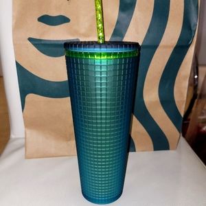 Starbucks mountain dew green grid tumbler